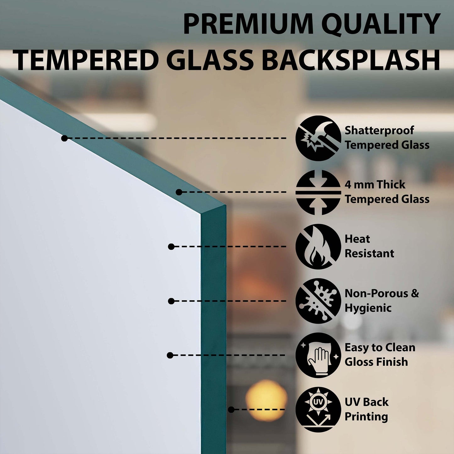 Bronze Elk Scene – Tempered Glass Backsplash for Kitchen | Forest Deer Stove Backsplash