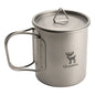 Pure Titanium Folding Mug Lightweight Durable with Lid for Outdoor Camping